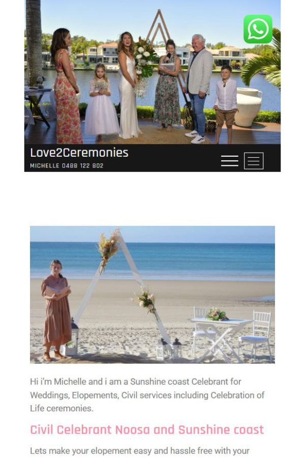 Website Design Love 2 ceremonies